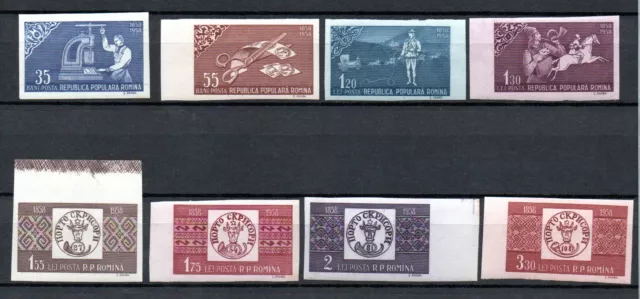 Rumanien 1958 Satz 1750/57 B UNGEZAHNT Briefmarken postfrisch