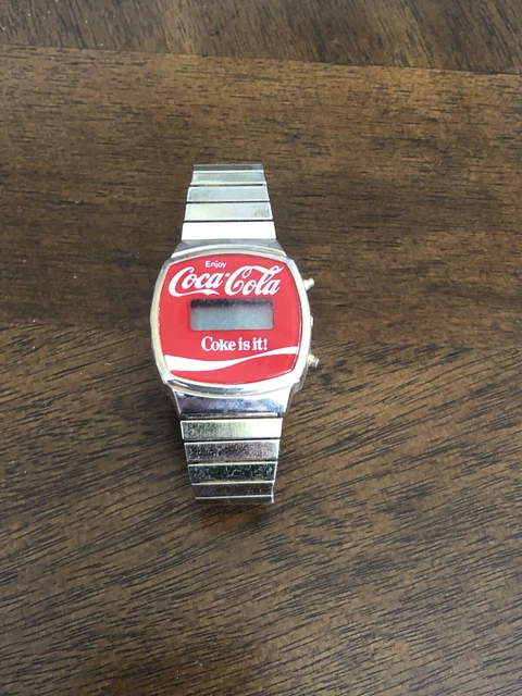 Rare Vintage Coca-Cola Watch Gold / Silver Tone Stretch Preowned Collectible