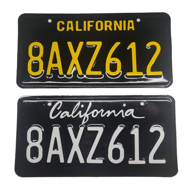CUSTOM CALIFORNIA LEGACY Regular License Plate Vinyl Wrap White Yellow