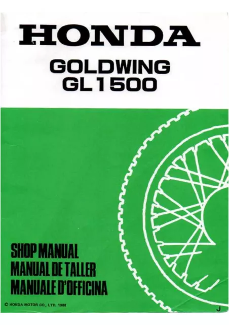 HONDA Goldwing GL 1500 1988 manuale officina in formato PDF