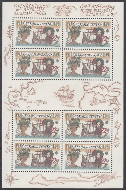 Tschechoslowakei 1992  Kleinbogen Mi. 3114  - postfrisch / MNH  - Plattenfehler
