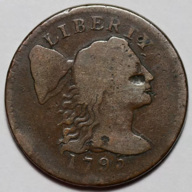 1795 Liberty Cap Large Cent - Plain Edge - Damage - US 1c Copper Penny - L44