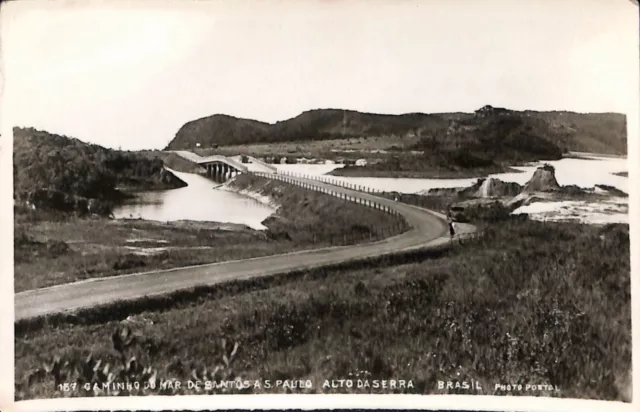 CAMINHO DO MAR De Santos Sao Paulo Brazil Real Photo Postcard RPPC Wessel 1930s