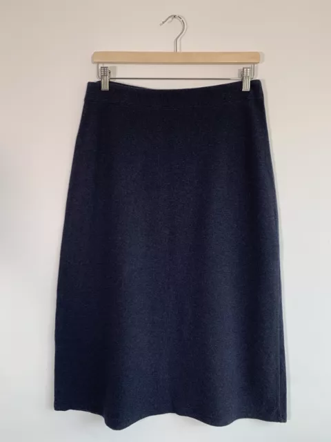 Seasalt Navy Blue 'Kerne Skirt' A-Line Knee Length Cotton Blend Stretch Size 12
