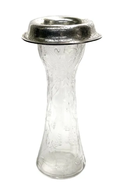 Meriden Britannia Sterling Silver and American Brilliant Cut Glass Vase, c.1900