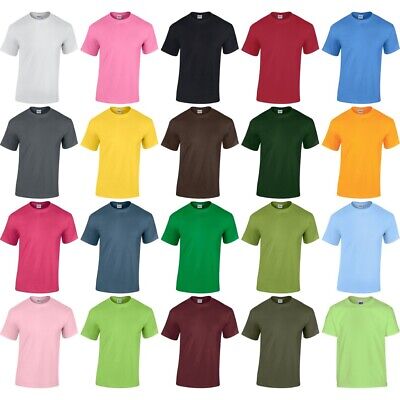 Bambini Ragazzi Gildan Cotone Pesante Manica Corta Colore T Shirt Maglietta