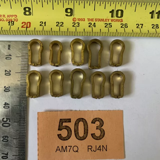 Job Lot 10 OLD STOCK ANTIQUE BRASS FURNITURE ESCUTCHEON KEYHOLE KEY HOLE 03