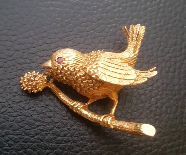 Rare broche celtique, serpent de mer avec grande pier