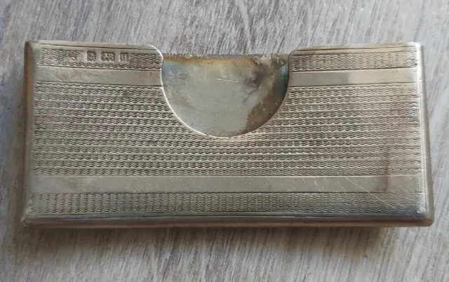 Hallmarked Sterling Silver Card Case. 83mm x 39mm x 8mm, Birmingham. 2