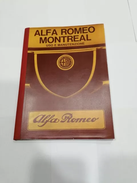 alfa romeo montreal libretto libro manuale uso e manutenzione book ristampa