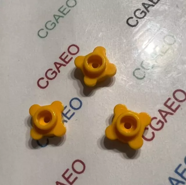 3 X Lego 33291 Plate, Round 1 x 1 with Flower Edge (4 Knobs/Petals)