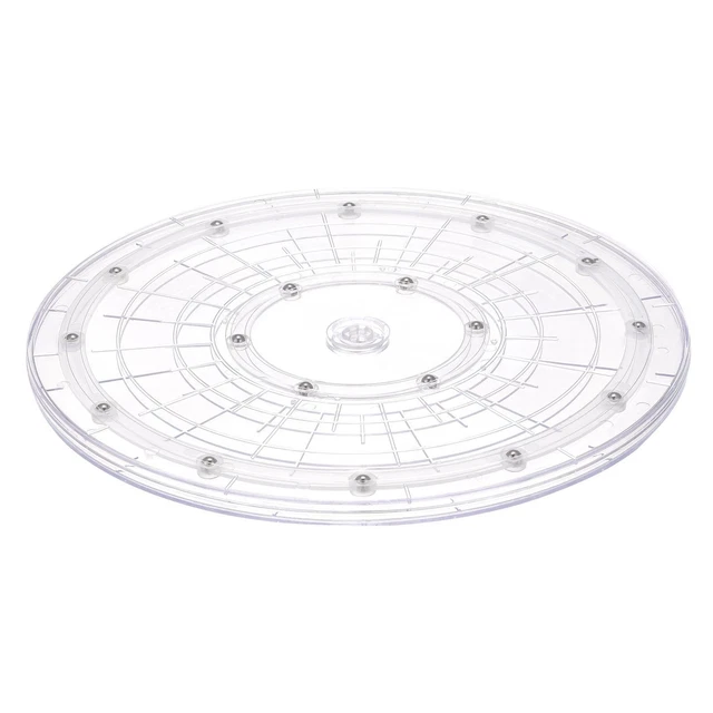 12" Giratorio Soporte con Acero Bolas Rodamientos Lazy Susan Base, Transparente