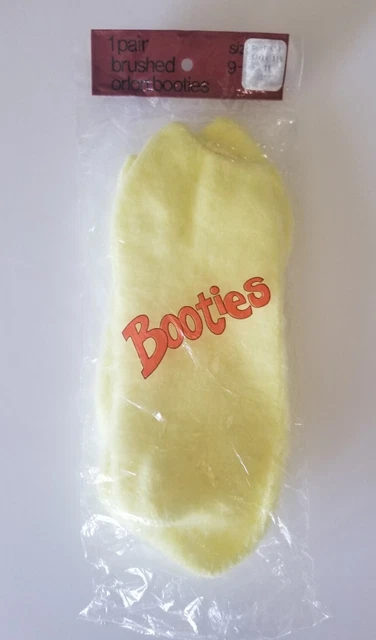 Vintage Brushed Orlon Yellow Booties Womens Size 9-11 Foot Socks New NIP USA