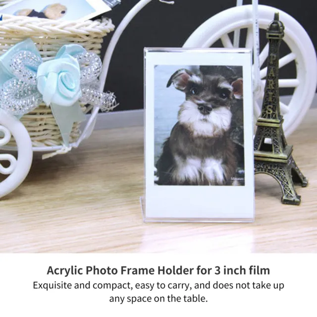 L Shape Clear Acrylic Photo Frame Holder Free Standing Portrait For Instax SS5