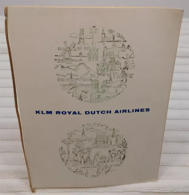 1970 KLM Royal Dutch Airlines DC-8 Aircraft Dinner Menu London to Philadelphia