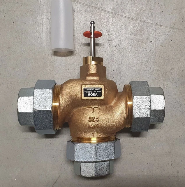 Valvola a tre vie Hora TIPO 316RA MS dn 1/2" kvs 25 ts 150° 150 pn16 ventola e50