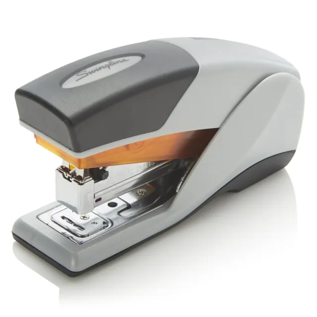 Swingline Optima 25 Compact Reduced Effort Stapler, 25 Sheets, Gray/Orange