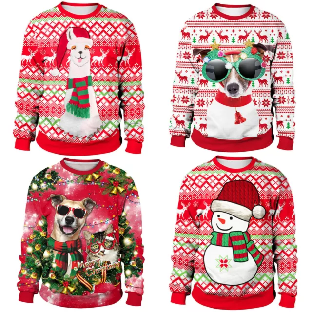 Mens Ladies Christmas Ugly Sweater Couple Jumper Xmas Party Pullover Sweatshirt 3