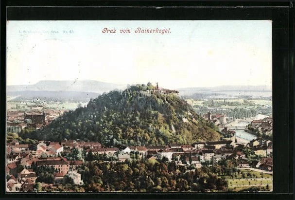 AK Graz, Ansicht vom Rainerkogel 1906