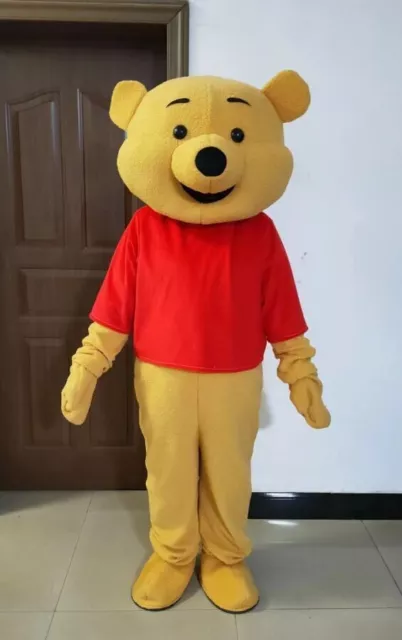 Cute Pooh Bear Mascot Costume Cosplay Party Dress Clothing Halloween Adults