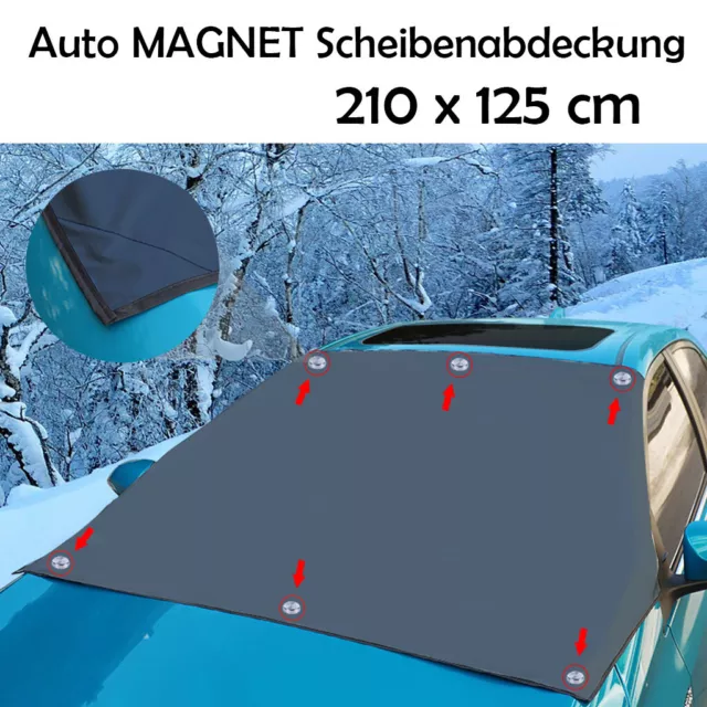 PEARL Frontscheibenabdeckung: Anti-Eis-Kfz-Scheibenabdeckung,  Magnet-Fixierung, 270 x 94 cm (Autoscheibenabdeckung Winter)