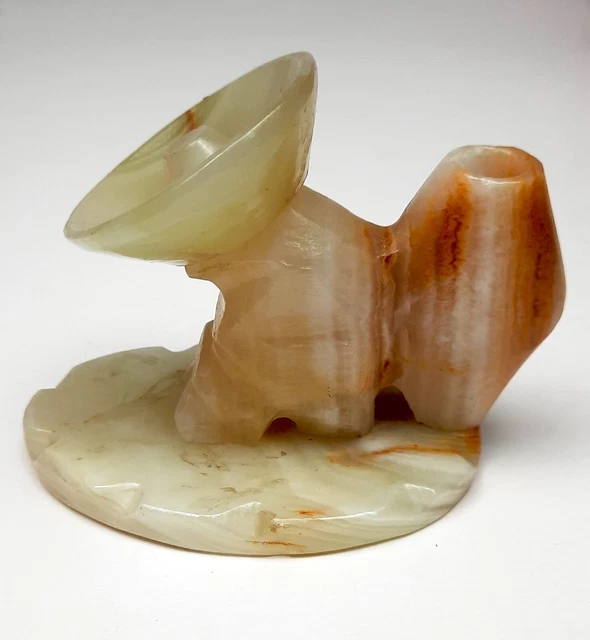 Marble Onyx Quartz Mexican Siesta Sombrero Vintage Carved Stone Toothpick Holder