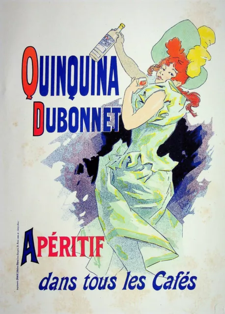 Jules CHERET : Quinquina Dubonnet - LITHOGRAPHIE originale signée, 1897