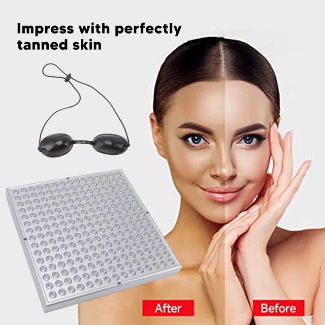 Lámpara de bronceado corporal facial HG (enchufe AU) 460nm azul completo 225 LED terapia curtidora Devi