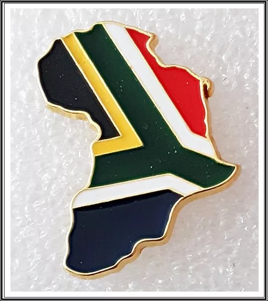 The flag and map of "South Africa" the southernmost country in Africa lapel pin