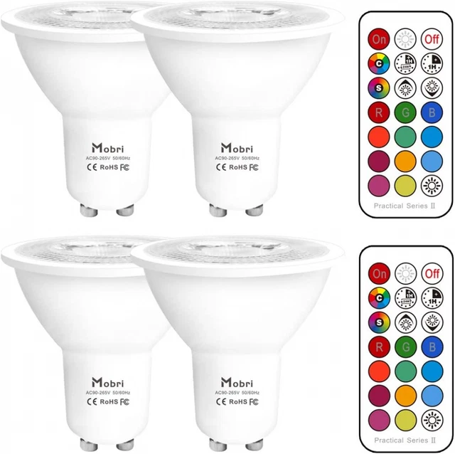Mobri GU10 LED Bulbs, 5W Colour Changing Spot Light Bulb, Dimmable via...