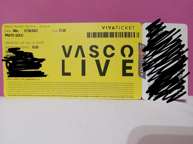 biglietto pit gold vasco rossi 2023 Bologna