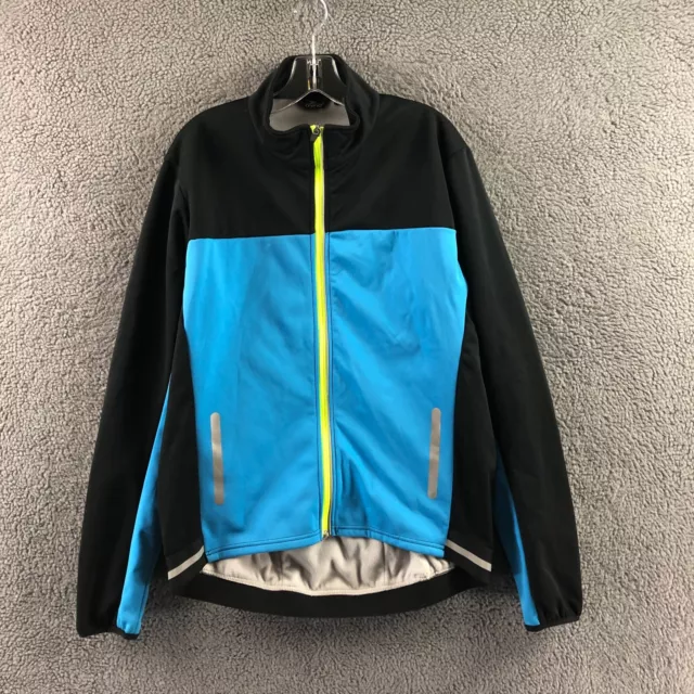 MENS CRANE SIZE Large Blue Mix Fleece Lined Zip Up Softshell