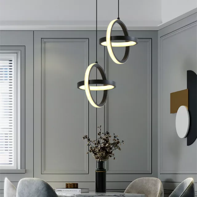 Black Pendant Light Kitchen Lamp Bar LED Ceiling Lights Shop Chandelier Lighting