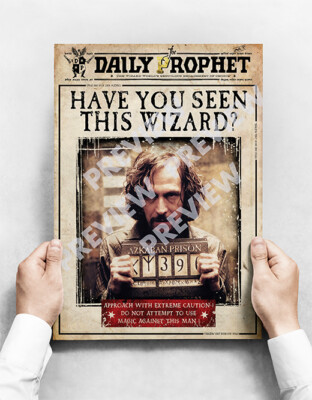 HARRY POTTER SIRIUS Black A3 Poster The Daily Prophet 10 00 HARRY POTTER SIRIUS Black A3 Poster The Daily Prophet 10 00