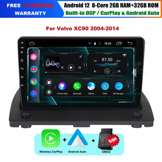 Android Touchscreen Autoradio DAB+ Wifi GPS Navigation Für Volvo XC90 2002-2014