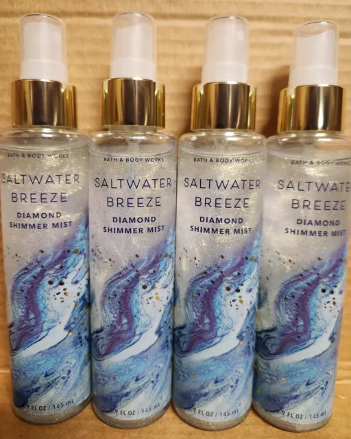 Saltwater Breeze 2023, Lot Of 4 Full Sized Bath & Body Works Shimmer Sprays X4