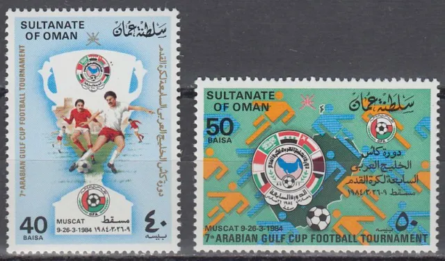 Oman 1984 ** Mi.259/60 Fußball Football Soccer