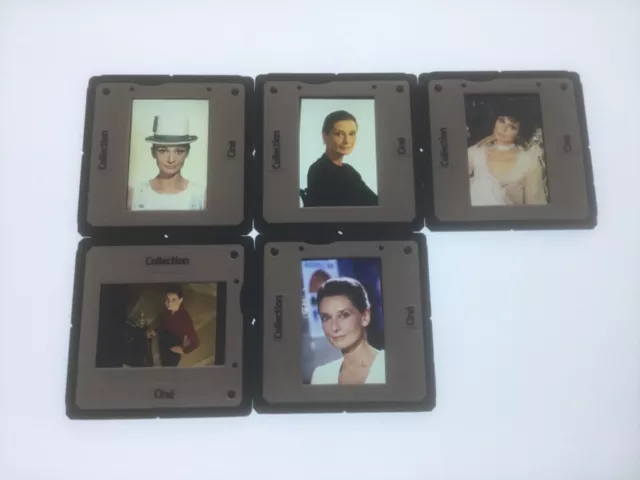 Lot De 5 Diapositives De Presse Slides Audrey Hepburn L50