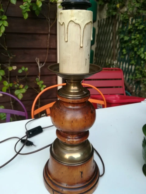 ANCIEN PIED DE lampe art deco en fer forgé avec roses et pétales tulipe