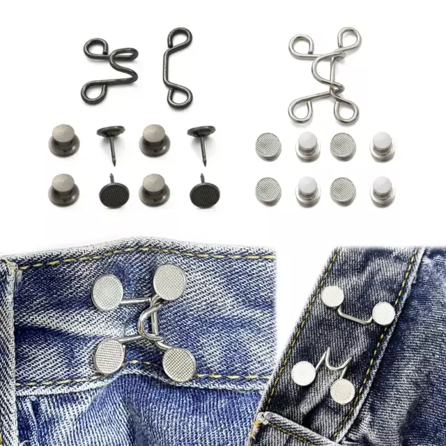 PANTS BUTTON CLIP For Jeans PinsAdjustable Metal Pant Tightener Waist Y8K3  $5.48 - PicClick AU