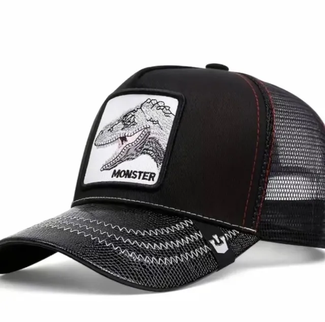 Baseball Hats Unisex Dinosaur Leather Skin Hiphop Style Summer Trucker  Sports