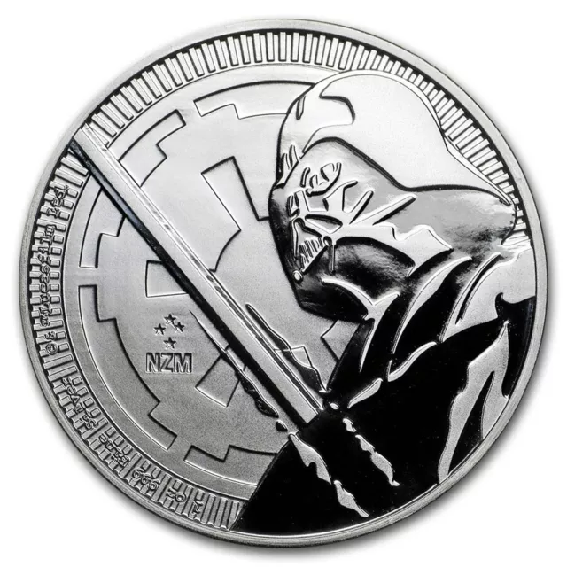 2018 NZ Mint $2 Niue Star Wars Darth Vader Lightsaber 1 oz .999 Silver Coin