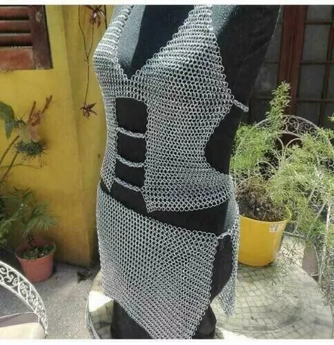 Handmade butted aluminium Chain mail Bra For Women Wear aluminium butted Top