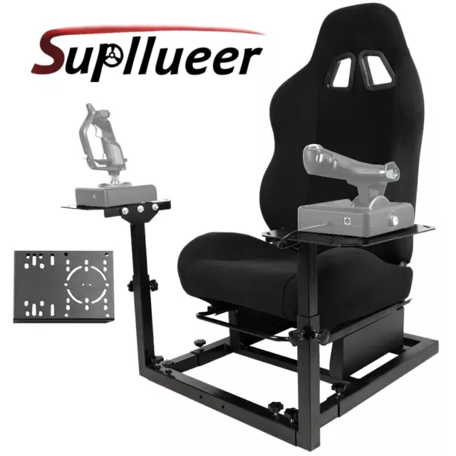 Supllueer Flight Simulation Cockpit with Seat fit Thrustmaster A10C Logitech X56