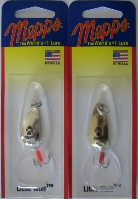 2 PKS. Mepps Little Wolf Spoon - 1/8 oz. - Gold & Silver $8.79