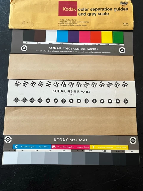 Kodak Color Separation Guide and Gray Scale Q-14 14" Long Control Patches, Marks