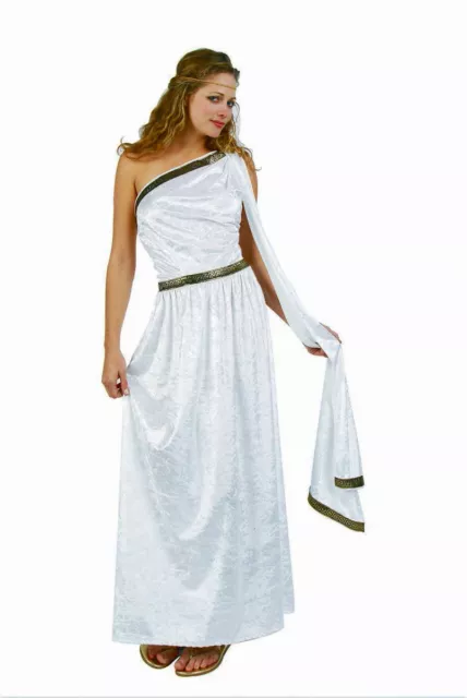 Adult Woman Female Toga Greek Goddess Costume Roman Empress White