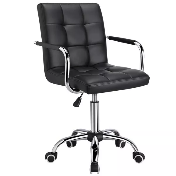 Home Office Chair Leather Computer Desk Chair Adjustable Swivel Chair, with Arms