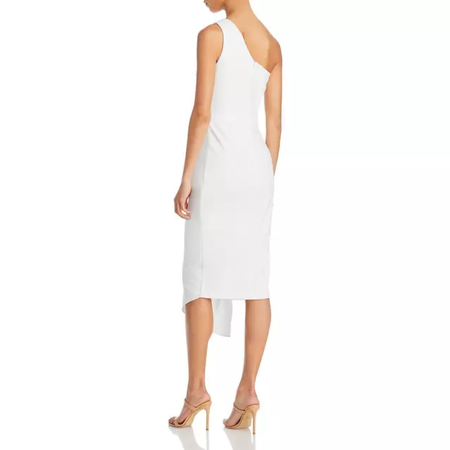 AQUA WOMENS WHITE Scuba Midi One Shoulder Sheath Dress 4 BHFO 0287 $43. ...