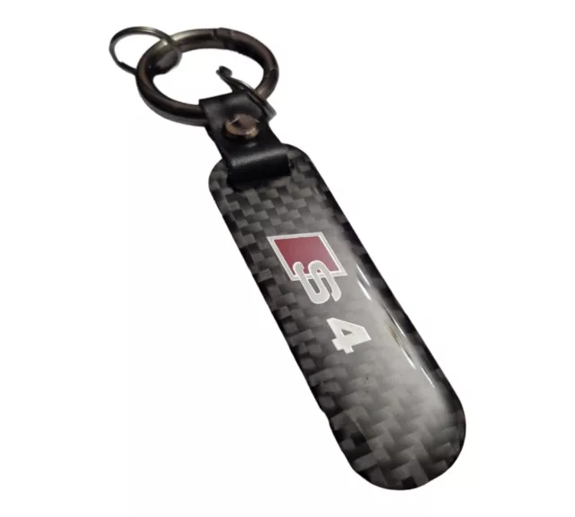 S4 Keychain Carbon Fibre Logo Audi A4 Keyring Lanyard Car Accessories Gift